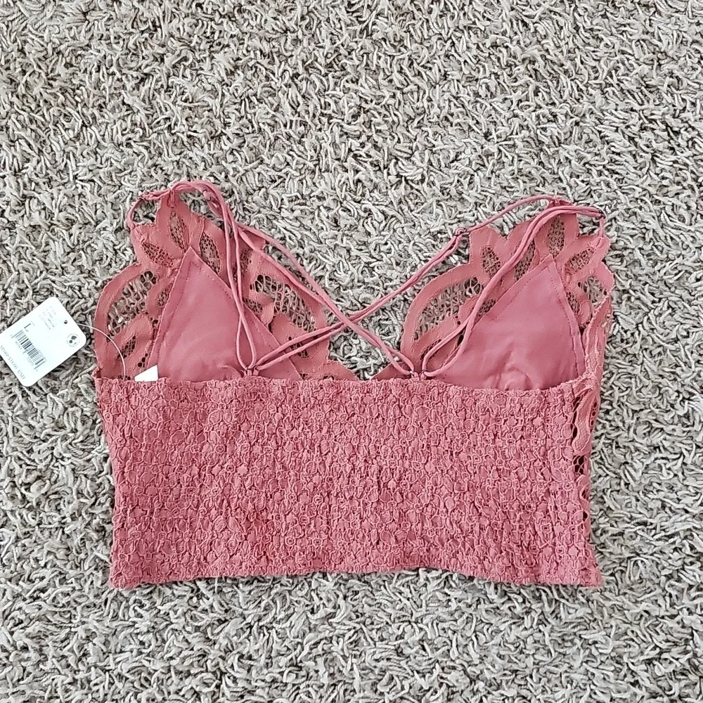 NWT Adella Bralette FP One Free People Large Copper Bra Adjustable Smocked - Picture 9 of 10